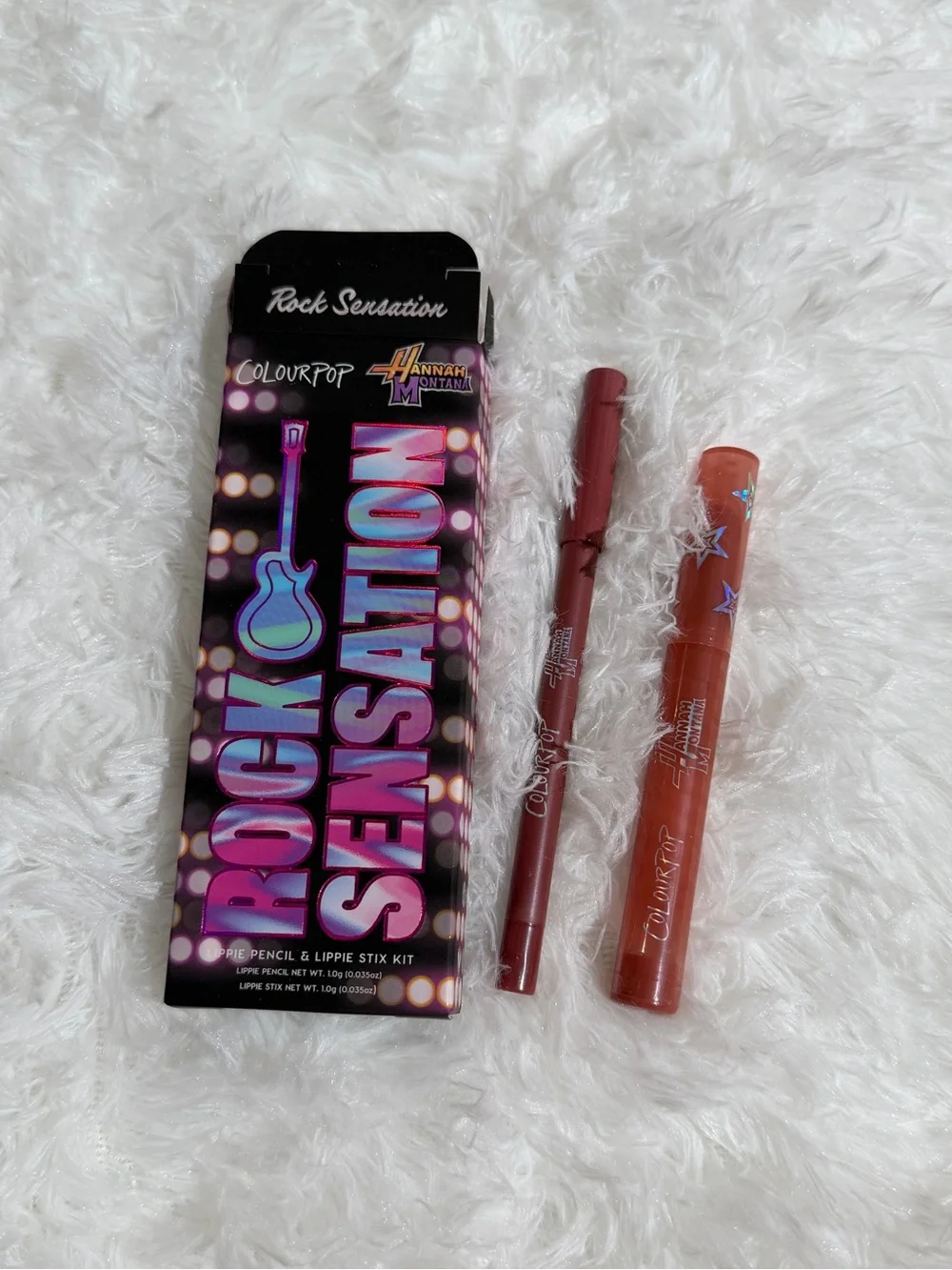 NWT Colourpop x Hannah Montana Set Lippie Stix Lip Liner Hair Clip Glitter Gloss